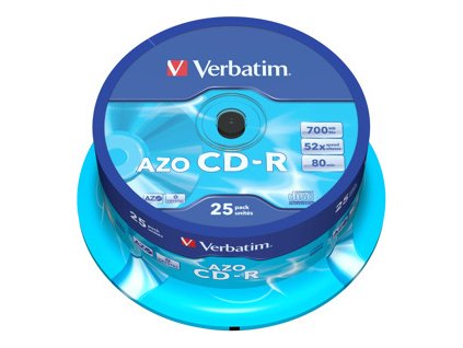 CD-R VERBATIM DTL+ Crystal 700MB 52X 25ks/cake*AZO