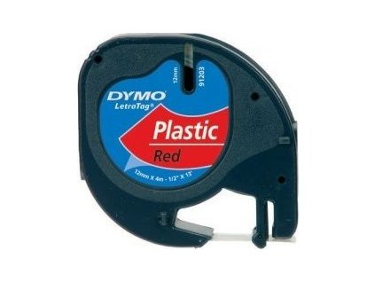 páska DYMO 59424 LetraTag Red Plastic Tape (12mm)