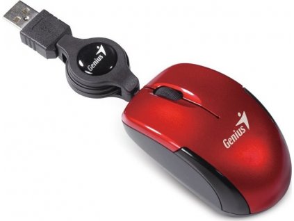 Myš GENIUS Micro Traveler V2 káblová, 1200 DPI, USB, červená