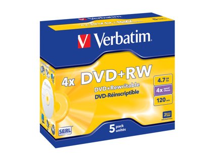 DVD+RW VERBATIM 4,7GB 4X 5ks/bal.