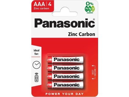PANASONIC Zinkouhlíkové baterie Red Zinc R03RZ/4BP EU AAA 1,5V (Blistr 4ks)