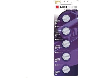 AgfaPhoto knoflíková lithiová baterie CR2032, blistr 5ks