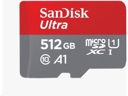 SanDisk MicroSDXC karta 512GB Ultra (150 MB/s, A1 Class 10 UHS-I) + adaptér