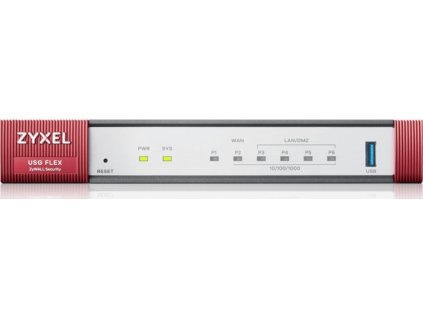 Zyxel USGFLEX100 firewall with 1-year UTM bundle, 1x gigabit WAN, 4x gigabit LAN/DMZ, 1x USB