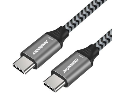 PREMIUMCORD Kabel USB-C (USB 3.2 Gen 2, 3A, 60W, 20Gbit/s) bavlněný oplet, 0,5m