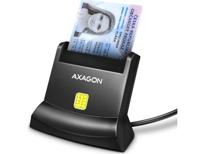 AXAGON CRE-SM4N, USB-A StandReader čítačka kontaktných kariet ID card (eID klient), kábel 1,3 m