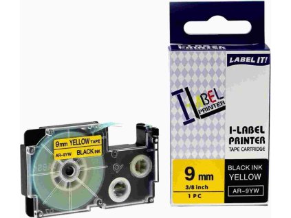 Páska Xerox kompatibilná s Casio, XR-9YW1, 9 mm x 8 m, čierna tlač / žltý podklad - ALLPRINT