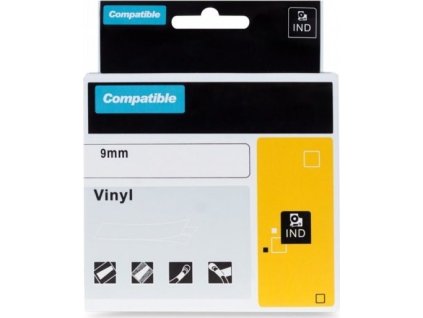 Páska Xerox kompatibilná s DYMO 18054, 9 mm x 1,5 m, čierna tlač / žltý podklad, RHINO, páska - ALLPRINT