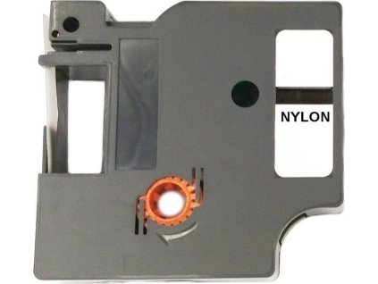 Páska Xerox kompatibilná s DYMO 18490, 12 mm x 3,5 m, čierna tlač / žltý podklad, RHINO, nylon, pružná - ALLPRINT