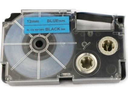 Páska Xerox kompatibilná s Casio XR-12BU1, 12 mm x 8 m, čierna tlač / modrý podklad - ALLPRINT