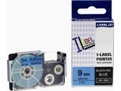 Páska Xerox kompatibilná s Casio, XR-9BU1, 9 mm x 8 m, čierna tlač / modrý podklad - ALLPRINT