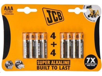 JCB SUPER alkalická baterie LR03, blistr 8 ks