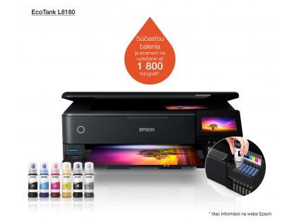 MFP "ecoTANK" farebné atramentové EPSON L8180, A3+, potlač CD/DVD, sieť, DUPLEX, Wi-Fi, iPrint