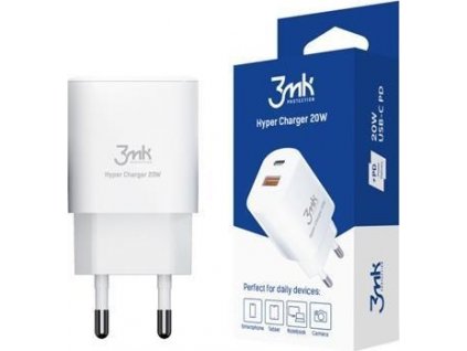 3mk síťová nabíječka - Hyper Charger 20W, bílá