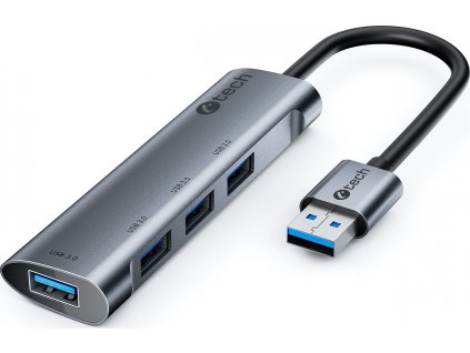 C-TECH UHB-U3-AL, USB Hub, 4x USB 3.2 Gen 1, hliníkové tělo