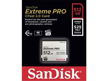 SanDisk CFAST 2.0 512GB Extreme Pro (525 MB/s VPG130)