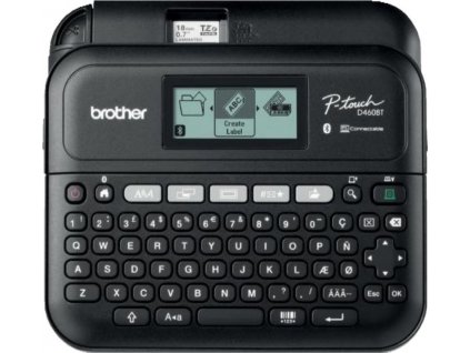 BROTHER stolná tlačiareň štítkov PT-D460BTVP, 18mm pásky, USB, prenosný kufrík, veľký grafický displej