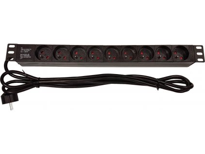19" rozvodný panel LEXI-Net 9x230V, kabel 3m, 1U