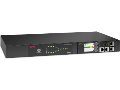 APC NetShelter Rack ATS, 230V, 16A, (8)C13 (1)C19 out, 1U, IEC-320 C20 (2)