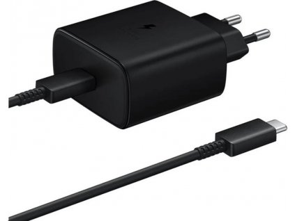 Samsung cestovní nabíječka EP-T4510XBE, Fast Charging 45W, USB-C + datový kabel USB-C, černá
