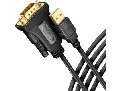 AXAGON ADS-1PQN, USB-A 2.0 - sériový RS-232 DB9-M FTDI adaptér / kabel 1.5m