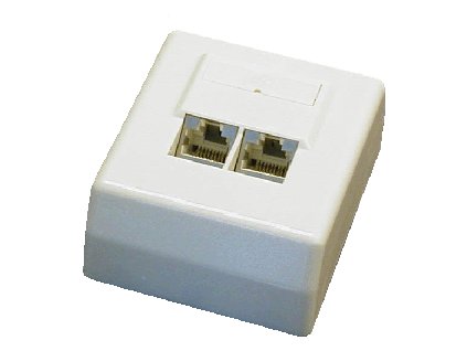 DATACOM  STP dvojzásuvka Cat5e nad omítku 45 st.