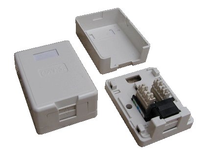 DATACOM UTP 1xRJ45 zásuvka CAT6 na omítku (protiprachová)