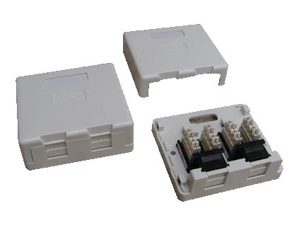 DATACOM UTP 2xRJ45 zásuvka CAT6 na omítku (protiprachová)