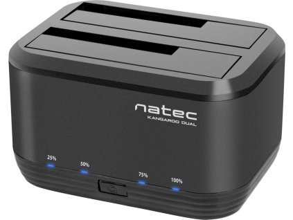 Dokovací stanice pro HDD 2,5"/3,5" USB 3.0 Natec Kangaroo Dual, funkce klonování, napájecí adaptér