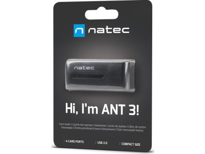 Natec ALL in One čtečka karet MINI ANT USB 2.0, M2/microSD/MMC/Ms/RS-MMC/SD/T-Flash