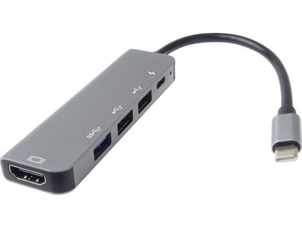 PremiumCord Adaptér USB-C na HDMI + USB3.0 + 2x USB2.0 + PD(power delivery)