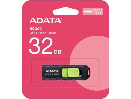 ADATA Flash Disk 32GB UC300, USB-C 3.2, černo-zelená