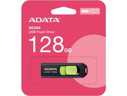 ADATA Flash Disk 128GB UC300, USB-C 3.2, černo-zelená