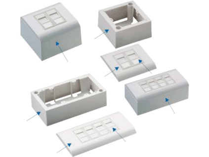 DATACOM Modul.dat.zásuvka STP CAT5E 4xRJ45 na i pod omítku