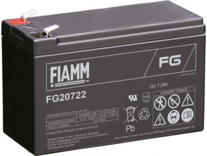 Fiamm olověná baterie FG20722 12V/7,2Ah Faston 6,3