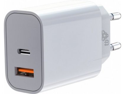 TB nabíječka USB-C + USB-A 2x3A bilá