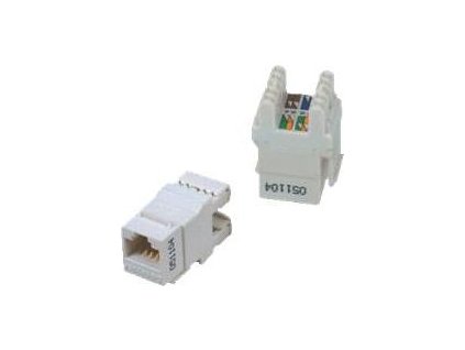 DATACOM UTP Keystone Cat6 bílý Dual Slim zadní zářez