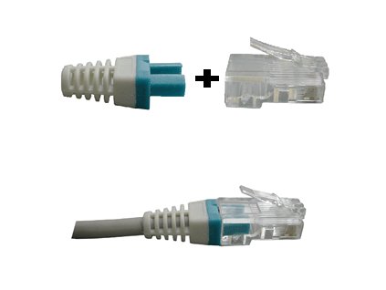 DATACOM Manžetka pro konektor RJ 45 modrá/bílá 100 ks