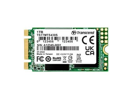 TRANSCEND SSD M.2 430S 1TB, M.2 2242 SSD, SATA3 B+M Key, TLC