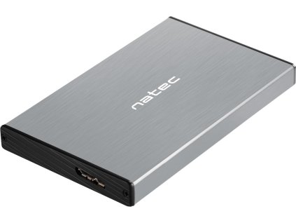 Externí box pro HDD 2,5" USB 3.0 Natec Rhino Go, šedý, hliníkové tělo