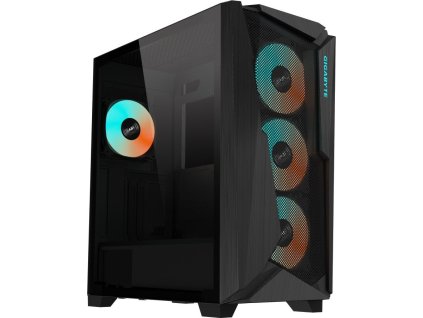 GIGABYTE case GB-C301G V2, Mid Tower, 1xUSB-C 3.2, 2xUSB 3.0, ARGB Hub, 4x 120mm ARGB Fan, černá