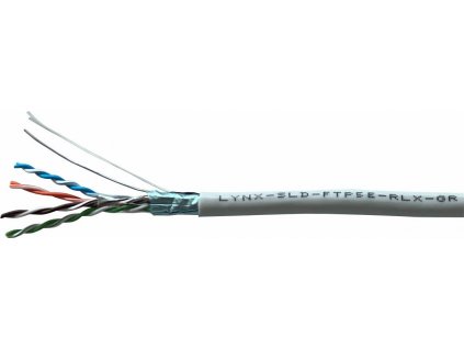 FTP kabel LYNX REELEX AIR, Cat5E, drát, PVC, Eca, šedý, 305m