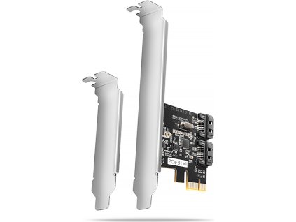 AXAGON PCES-SJ2, PCIe řadič - 2x interní SATA 6G port, JMB582, SP & LP