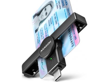 AXAGON CRE-SMPC, USB-C PocketReader čítačka kontaktných kariet ID card (eID klient)