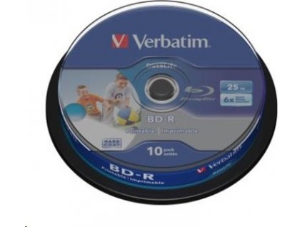 VERBATIM BD-R SL Datalife (10-pack)Blu-Ray/Spindle/6x/25GB Wide Printable