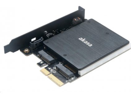 Adaptér AKASA pre M.2 PCIe a M.2 SATA s RGB LED a chladičom