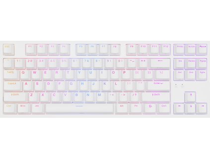 Genesis herní mechanická klávesnice THOR 404/RGB/Gateron Yellow Pro/Drátová USB/US layout/Bílá