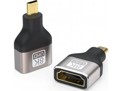 PREMIUMCORD Adapter 8K HDMI Typ A - micro HDMI Typ D, kovová, pozlacená