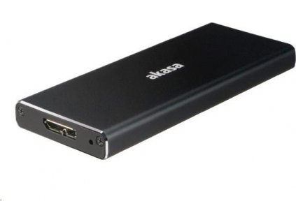 Externý box AKASA pre M.2 SSD SATA II, III, USB 3.1 Gen1 Micro-B, (podporuje 2230, 2242, 2260 a 2280), hliník, čierna