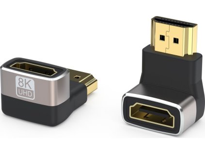 PREMIUMCORD Adaptér spojka 8K HDMI A - HDMI A, F/M, zahnutá do pravého úhlu 90°